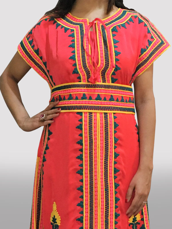 Moroccan Style Kaftan Dress With Belt | Sayoora